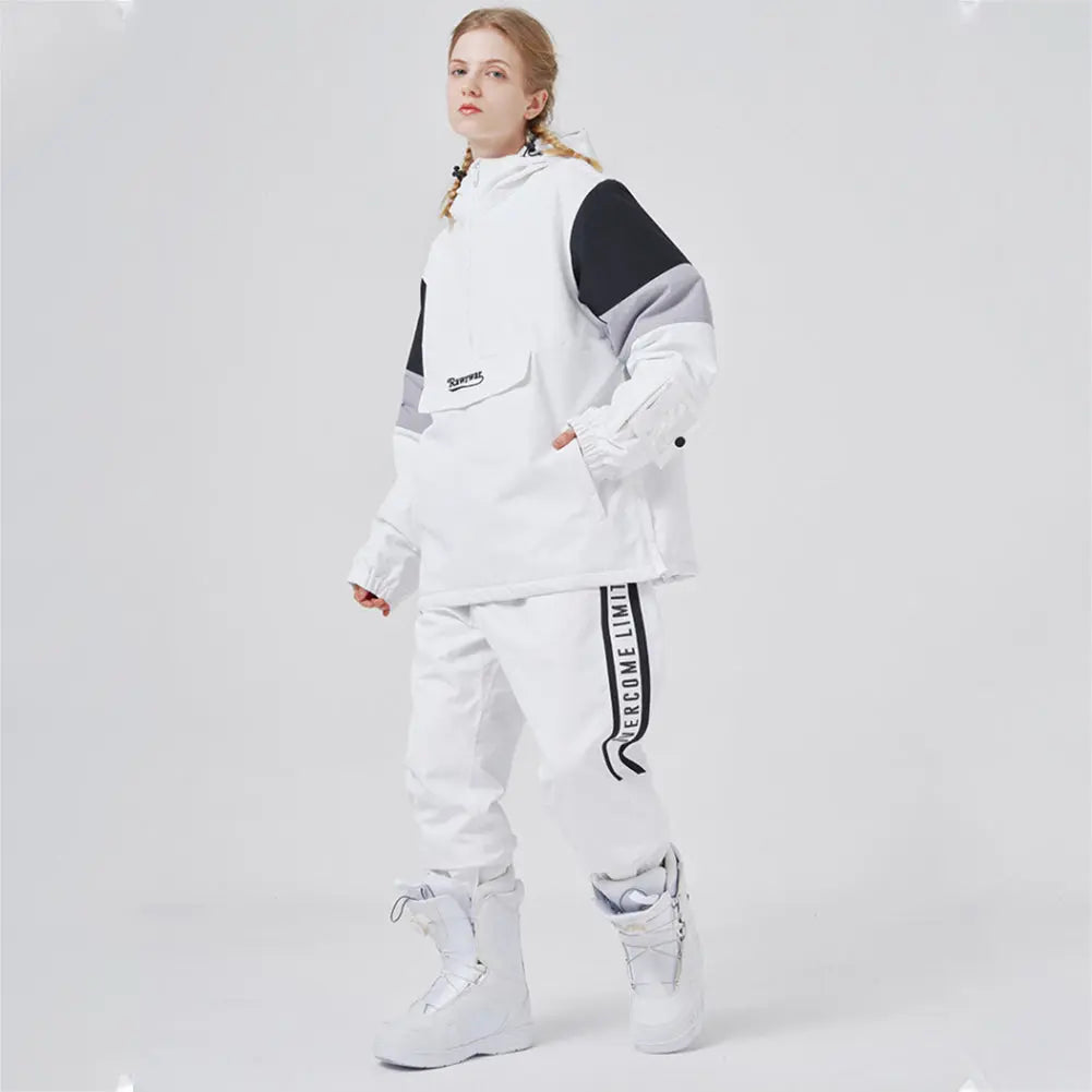 Unisex Ski Snowboard Insulated Anorak Hoodie Winter Ski Jacket