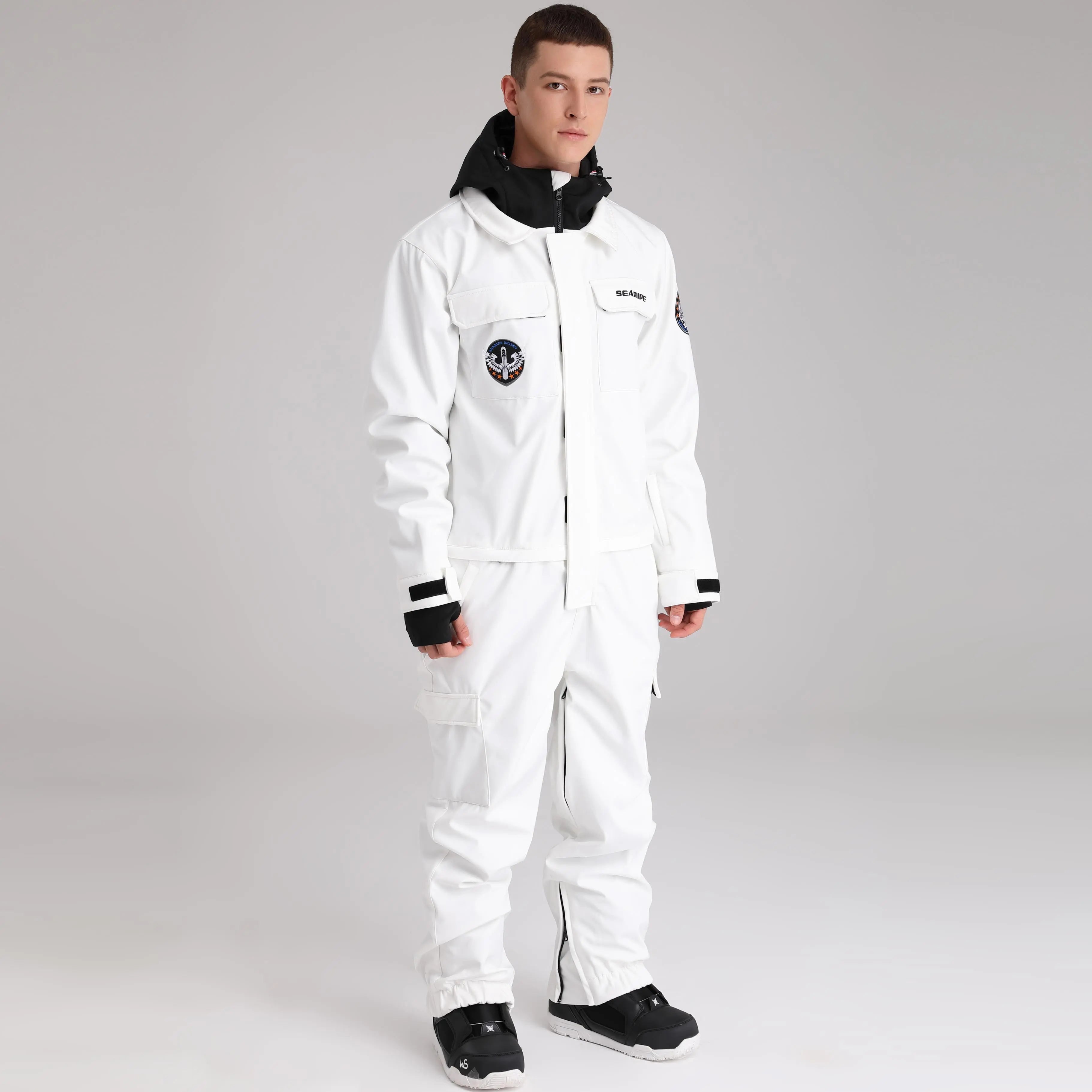 Men Cargo One Piece Ski Jumpsuit