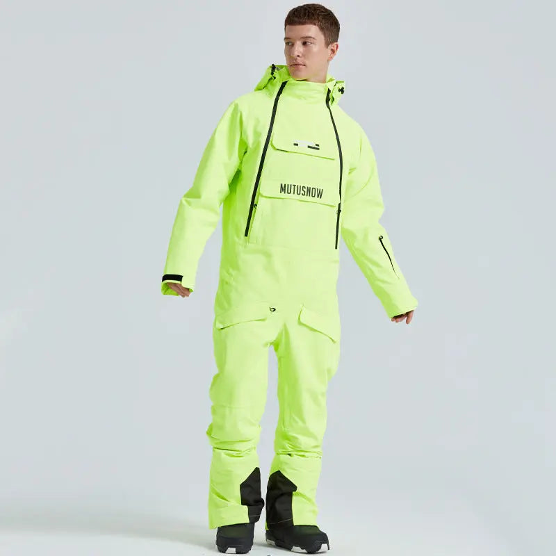 Unisex Ski Onesie Overalls Winter Hooded One-piece Snow Jumpsuits&nbsp;