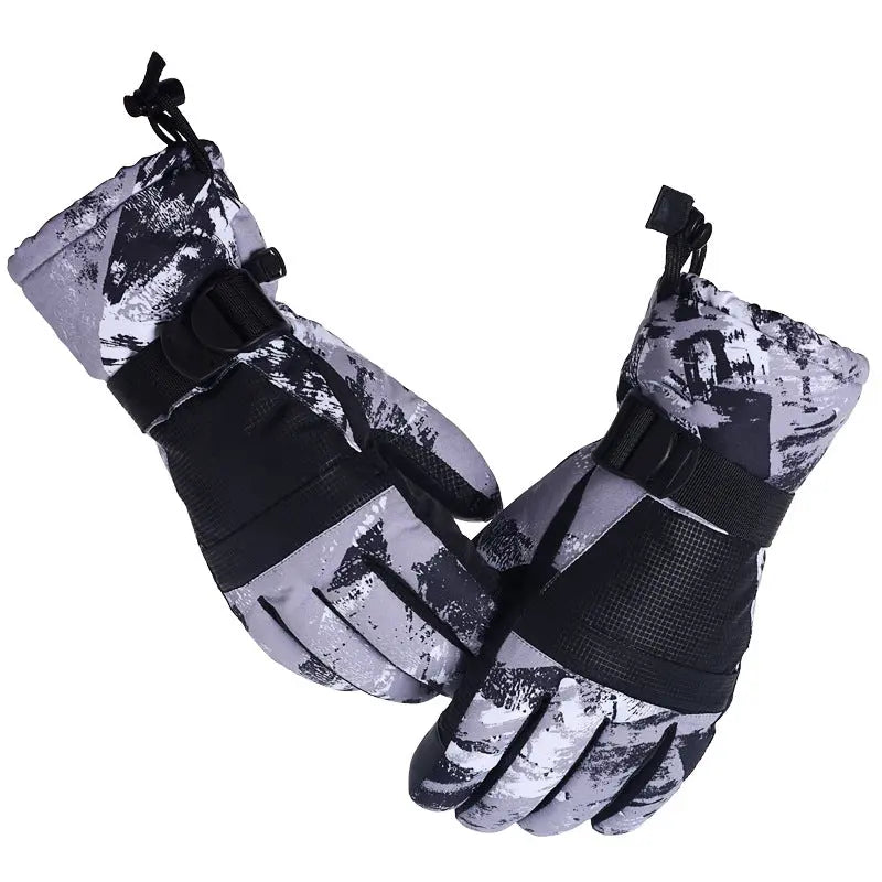 HOTIAN 1 pair Unisex Camo Print Insulated Snowboard Ski Gloves