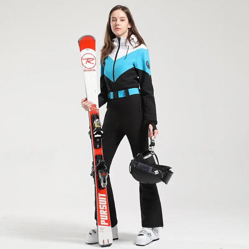 Retro Women One Piece Ski Jumpsuits New Slim Fit Snowsuits&nbsp;