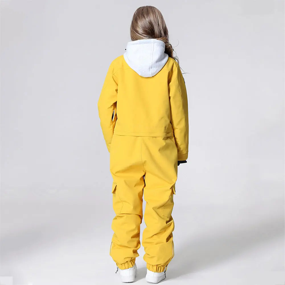 Hotian Boys & Girls One Piece Snowsuits Breathable Contrast Hooded