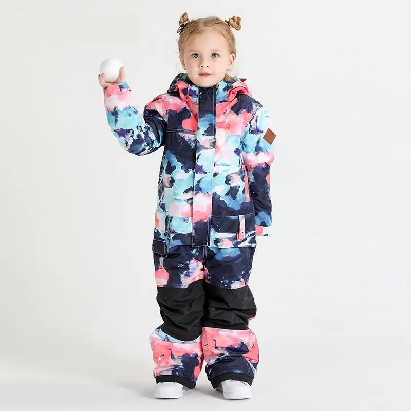 Kids Colorful One Piece Ski Suit&nbsp;Baby Outdoor Warm Ski Jumpsuits