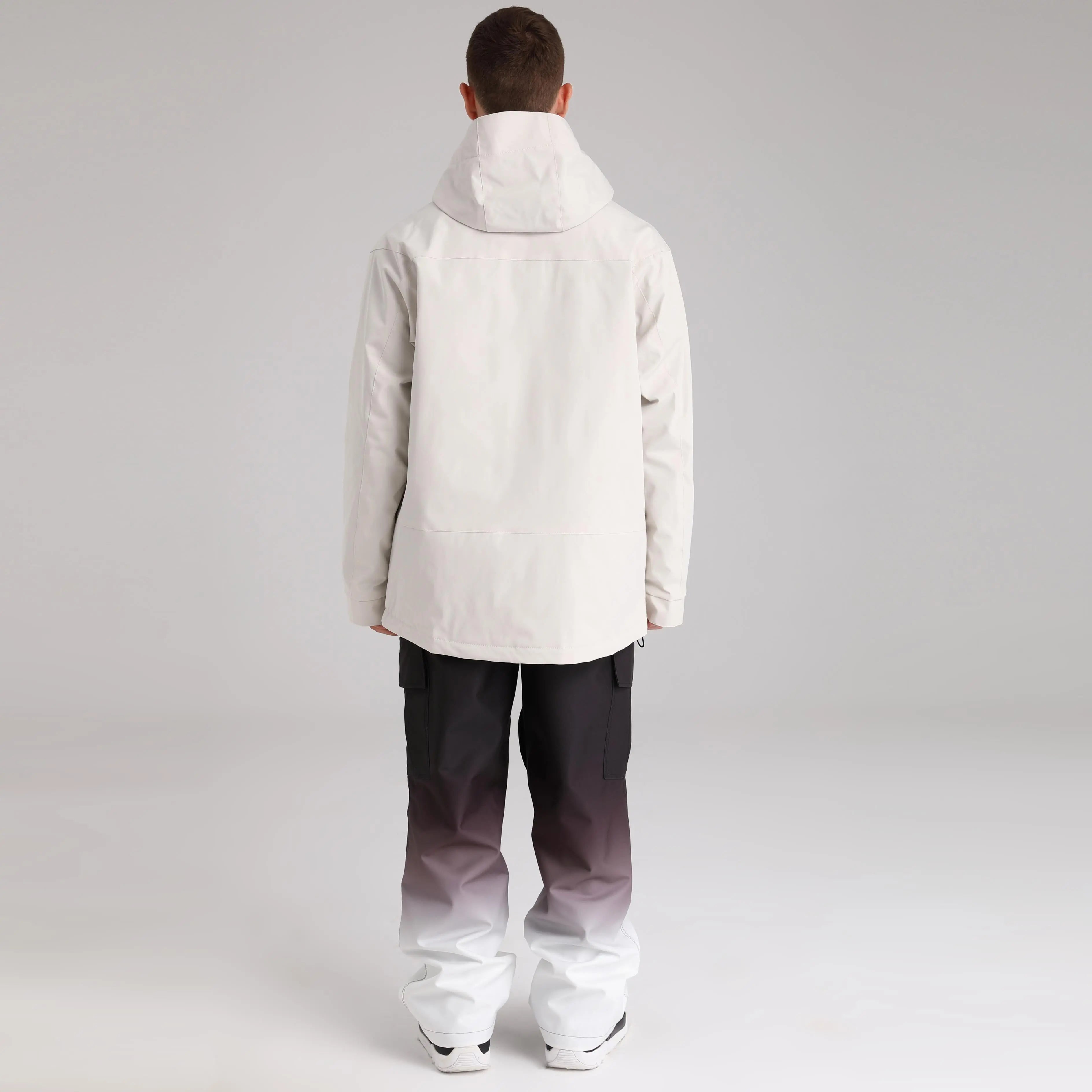 HOTIAN Men Zip Windbreaker Hooded Ski Shell Jacket