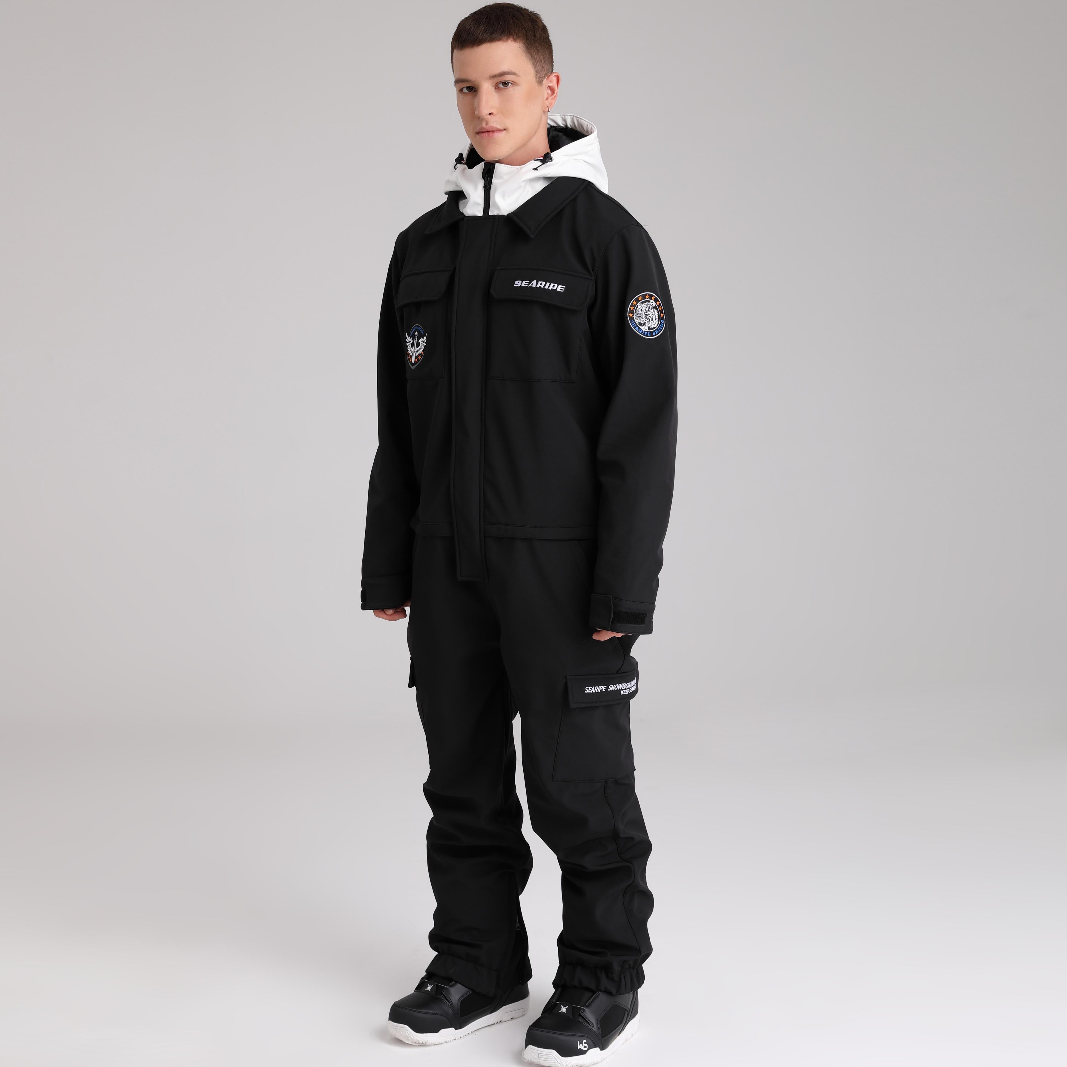 Men Cargo One Piece Ski Jumpsuit
