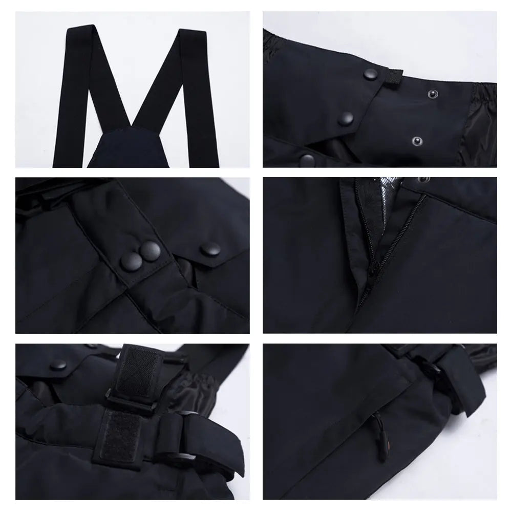 Unisex Marble Pattern Hooded Snowboard Ski Jacket and Pants Set