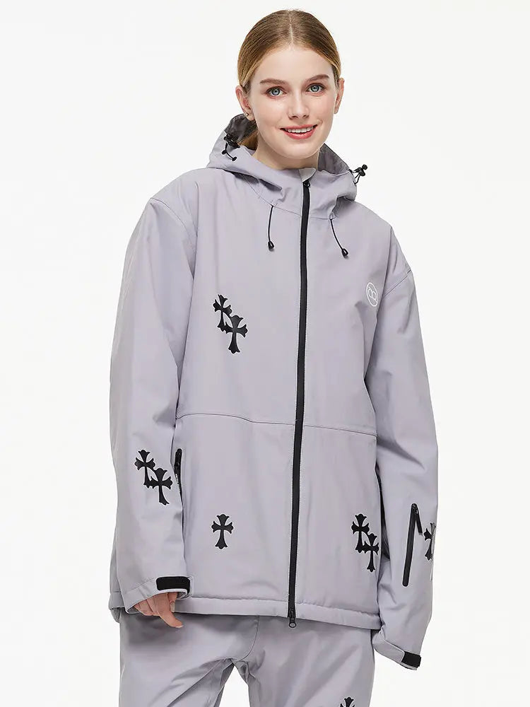Women's Fun Printed Snowboarding Jacket Hooded Ski Wear