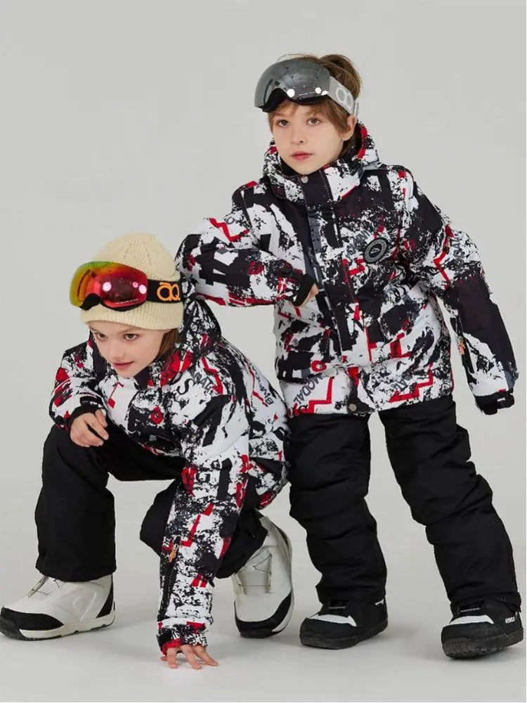 Toddler Floral Printed Ski Suits Best Skiwear for Sports