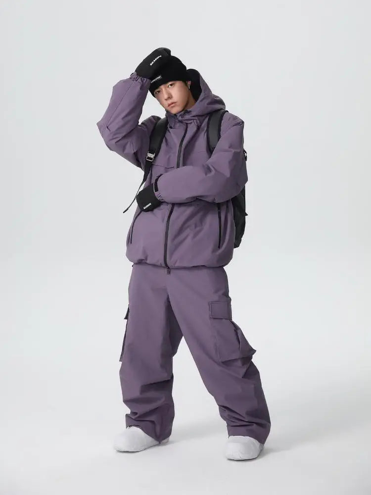 Men's Stylish Cargo Snowboarding Jacket & Pants Set