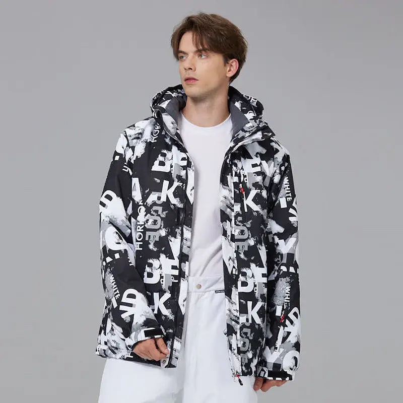 Men Outdoor Ski Snow Jackets Printed Snowboard Outfit