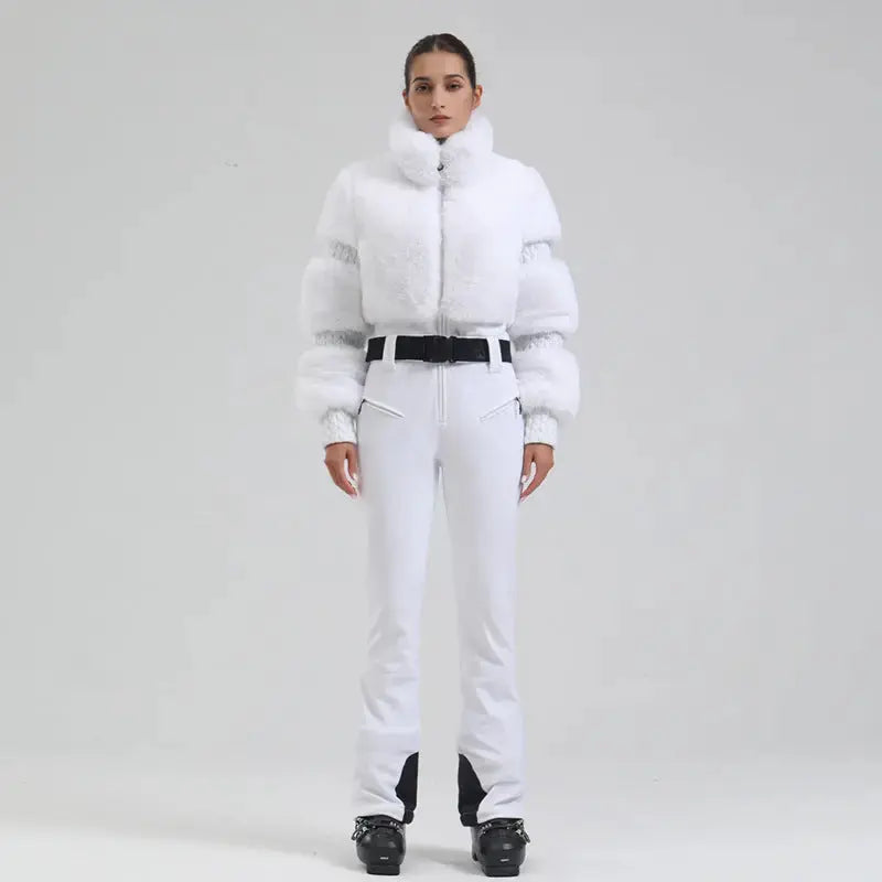 Ladies Tight One-piece Ski Jumpsuits Black/L