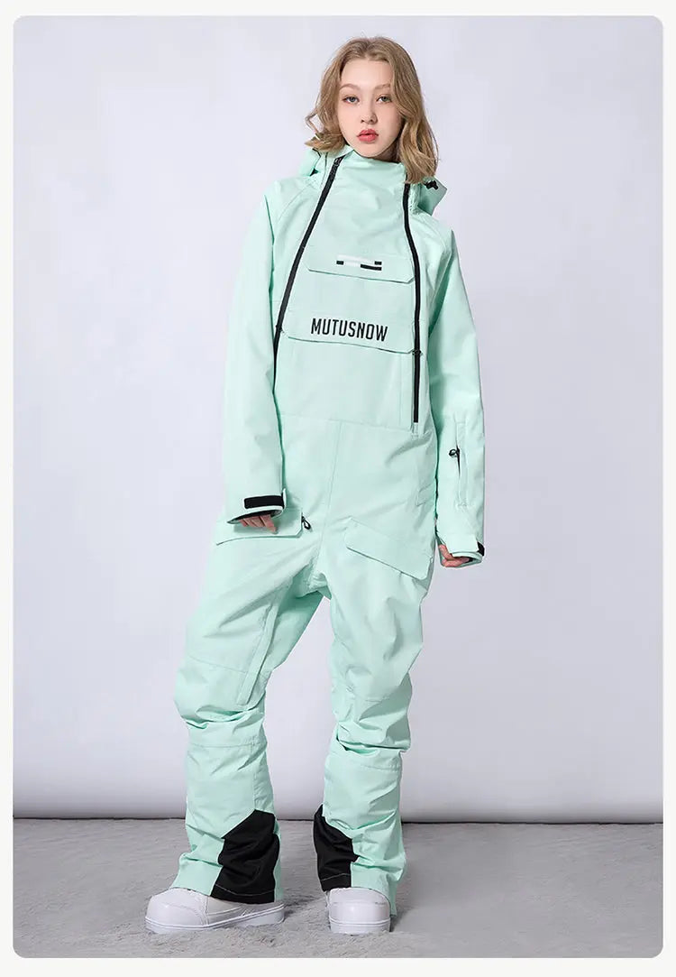 Unisex Ski Onesie Overalls Winter Hooded One-piece Snow Jumpsuits&nbsp;
