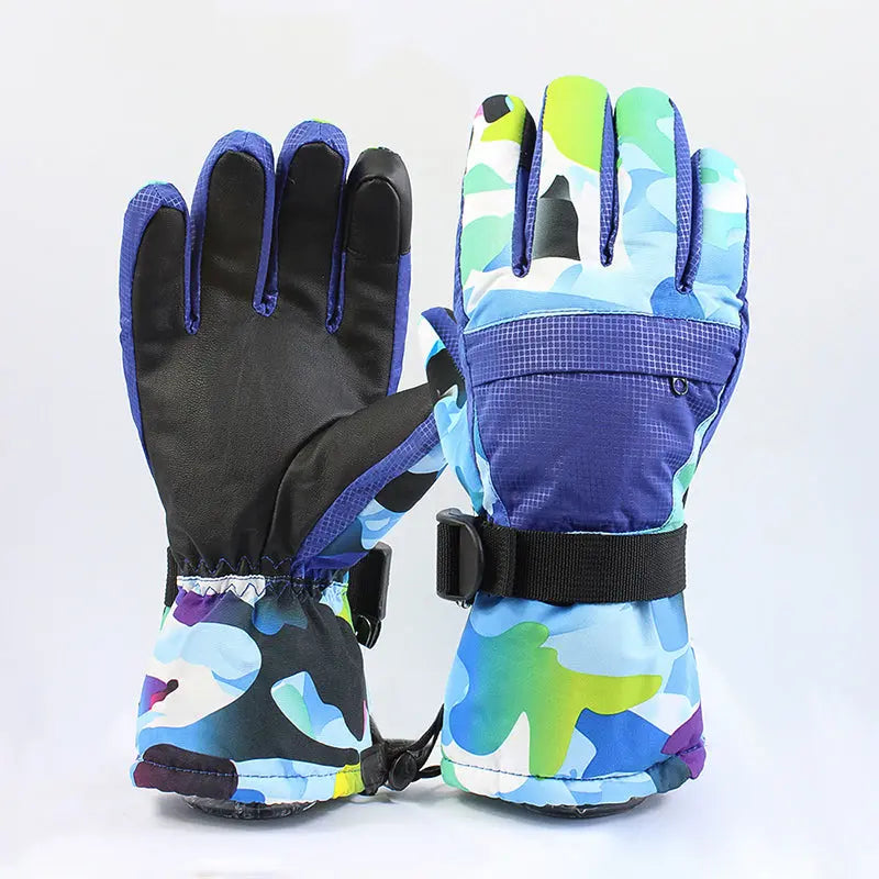 HOTIAN 1 pair Men Camo Print Insulated Snowboard Ski Gloves