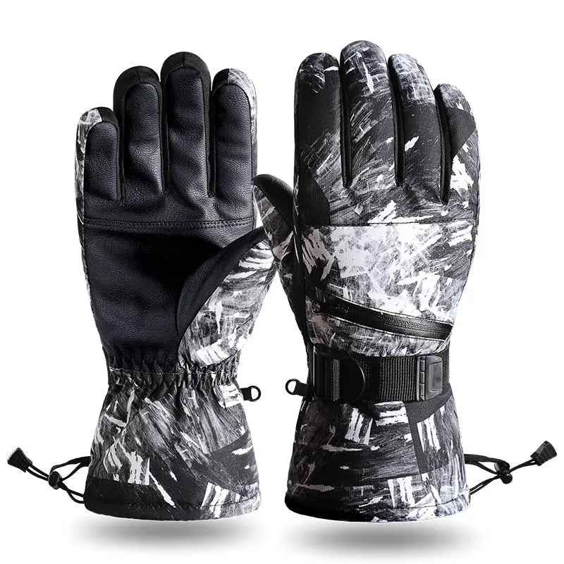 1pair Unisex Geometric Pattern Snowboard Ski Gloves