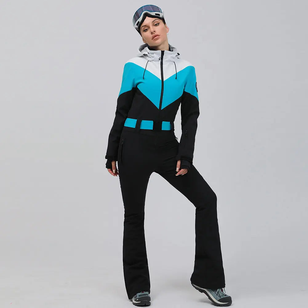 Retro Women One Piece Ski Jumpsuits New Slim Fit Snowsuits&nbsp;