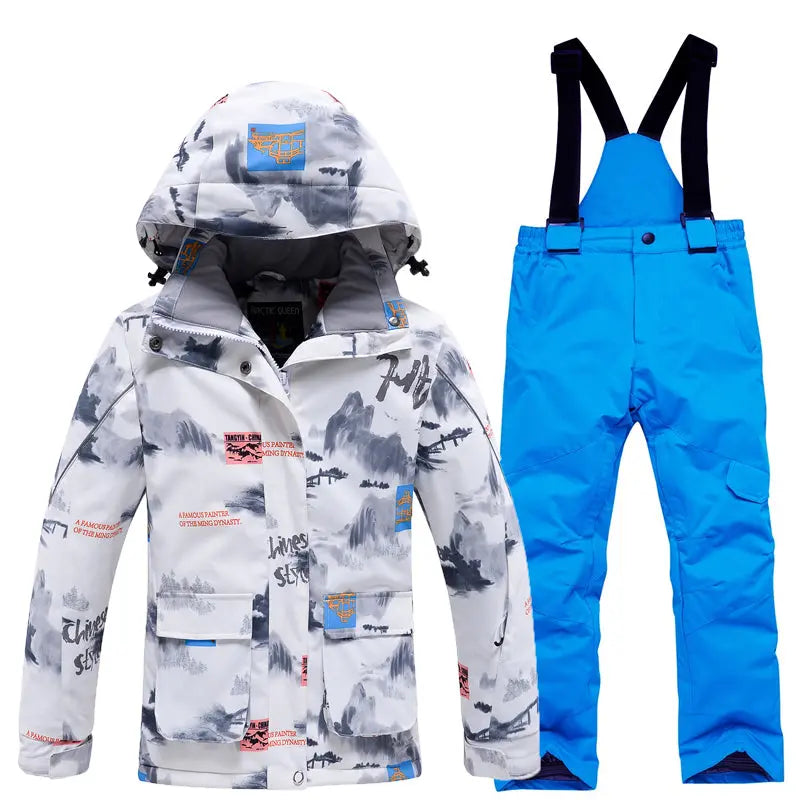 Children Ski Snowboarding Bibs Pants & Jacket Waterproof&nbsp;Outwear