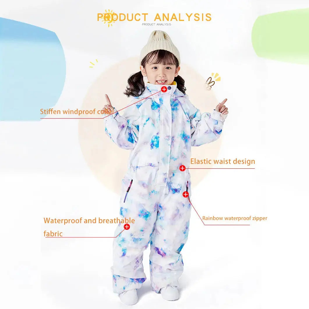 Kids One Piece Ski Suits Winter Snow Suits
