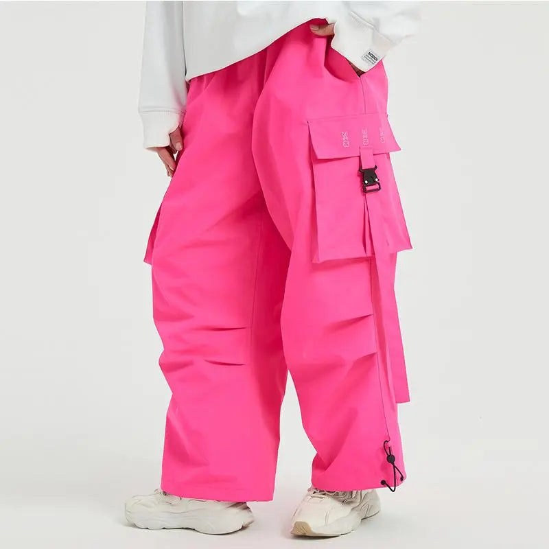 Winter Loose Fit Ski Pants Thicken Warm Outdoor Snow Pants