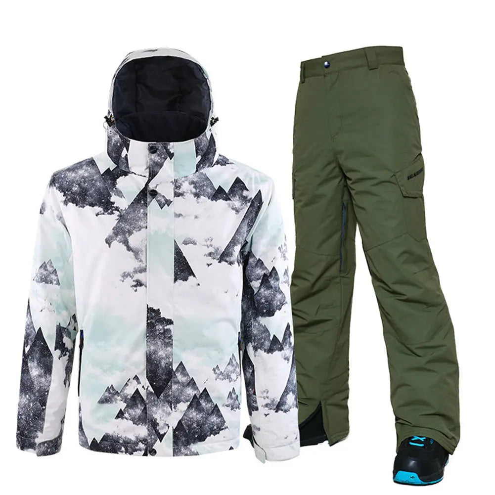 Hotian Men's Ski Suits With Snow Card Pocket On Sleeve