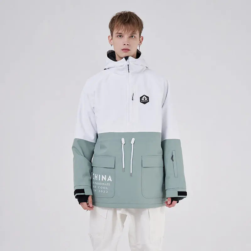 Couple Outdoor Colorblock Snowboard Anorak Jacket