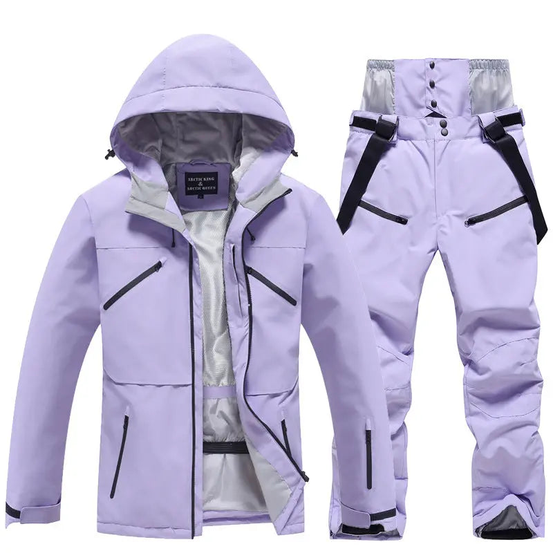 Women's Insulated Zip-up Snow Jacket & Pants Set