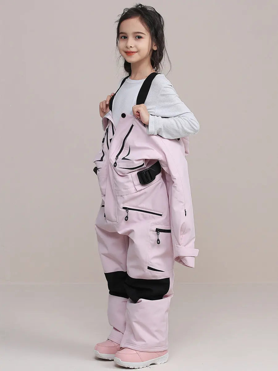 Children One-Piece Ski Suit Girl Boy Outdoor Snow Jumpsuits