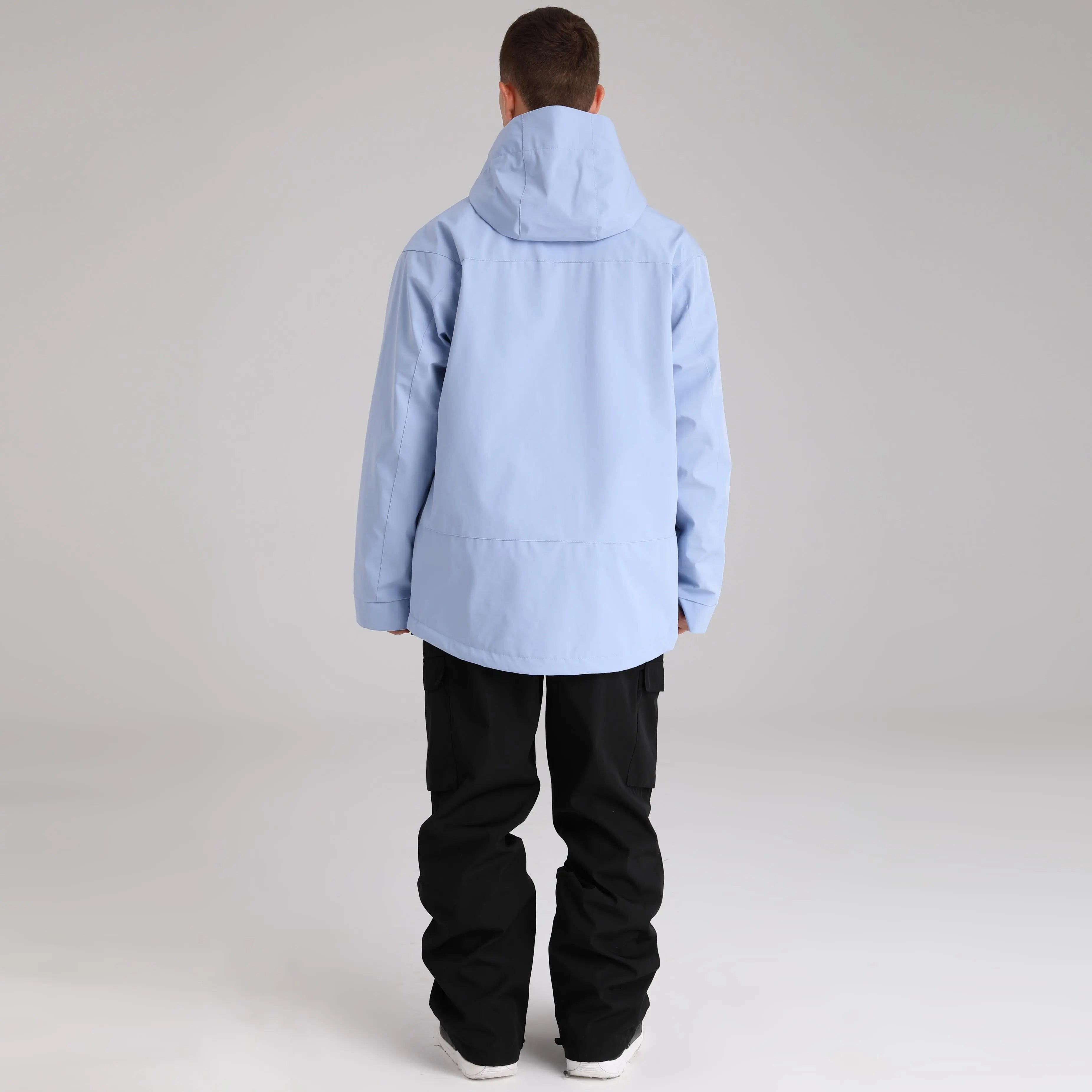 Men Zip Windbreaker Ski Shell Jacket&nbsp;Hooded Snow Coat