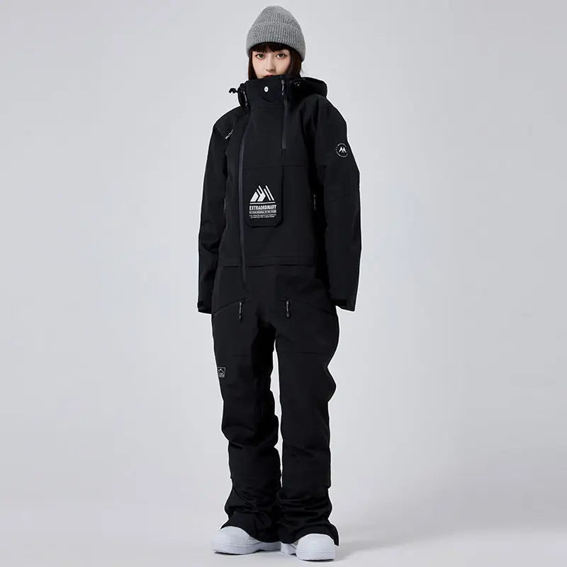 Unisex Ski Onesie Overalls Winter Hooded One-piece Snow Jumpsuits&nbsp;