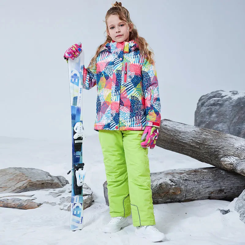 HOTIAN Girls Ski Jacket & Pants Set Kids Snowsuit