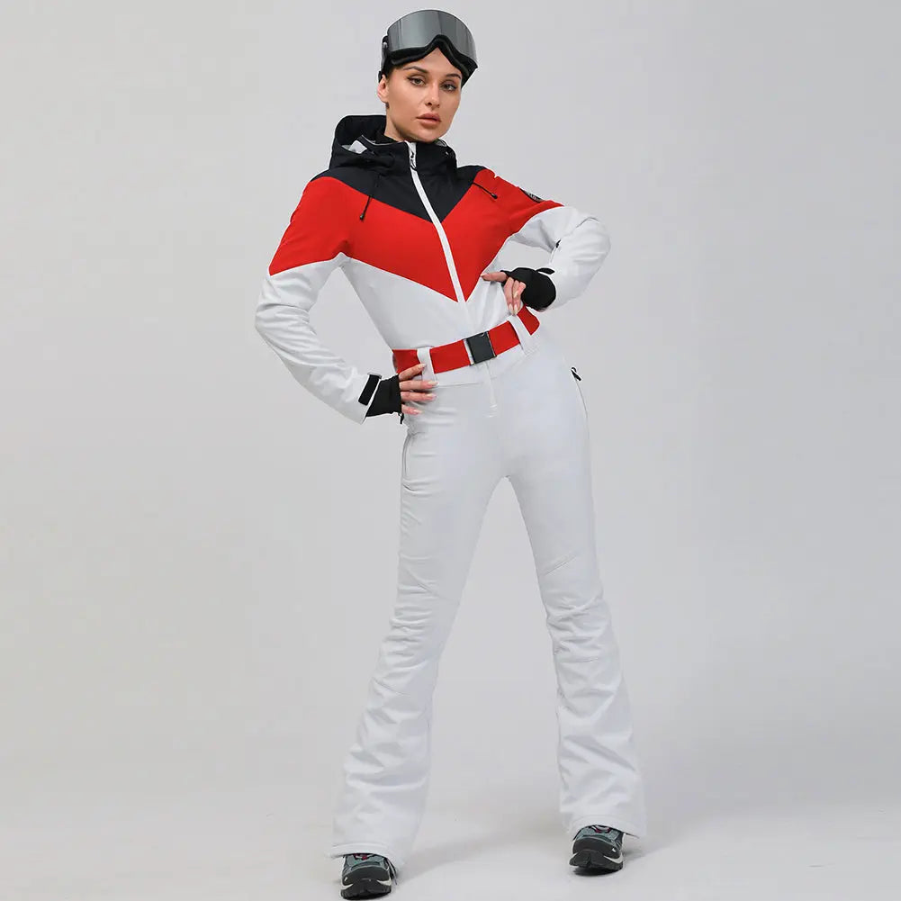 Retro Women One Piece Ski Jumpsuits New Slim Fit Snowsuits&nbsp;