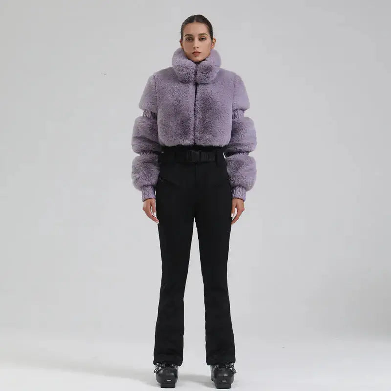 Ladies Tight One-piece Ski Jumpsuits Black/L