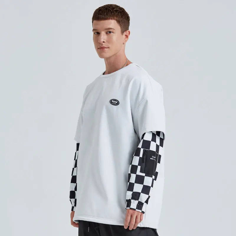 Couple Style Outdoor Ski Sweatshirt Patchwork Top