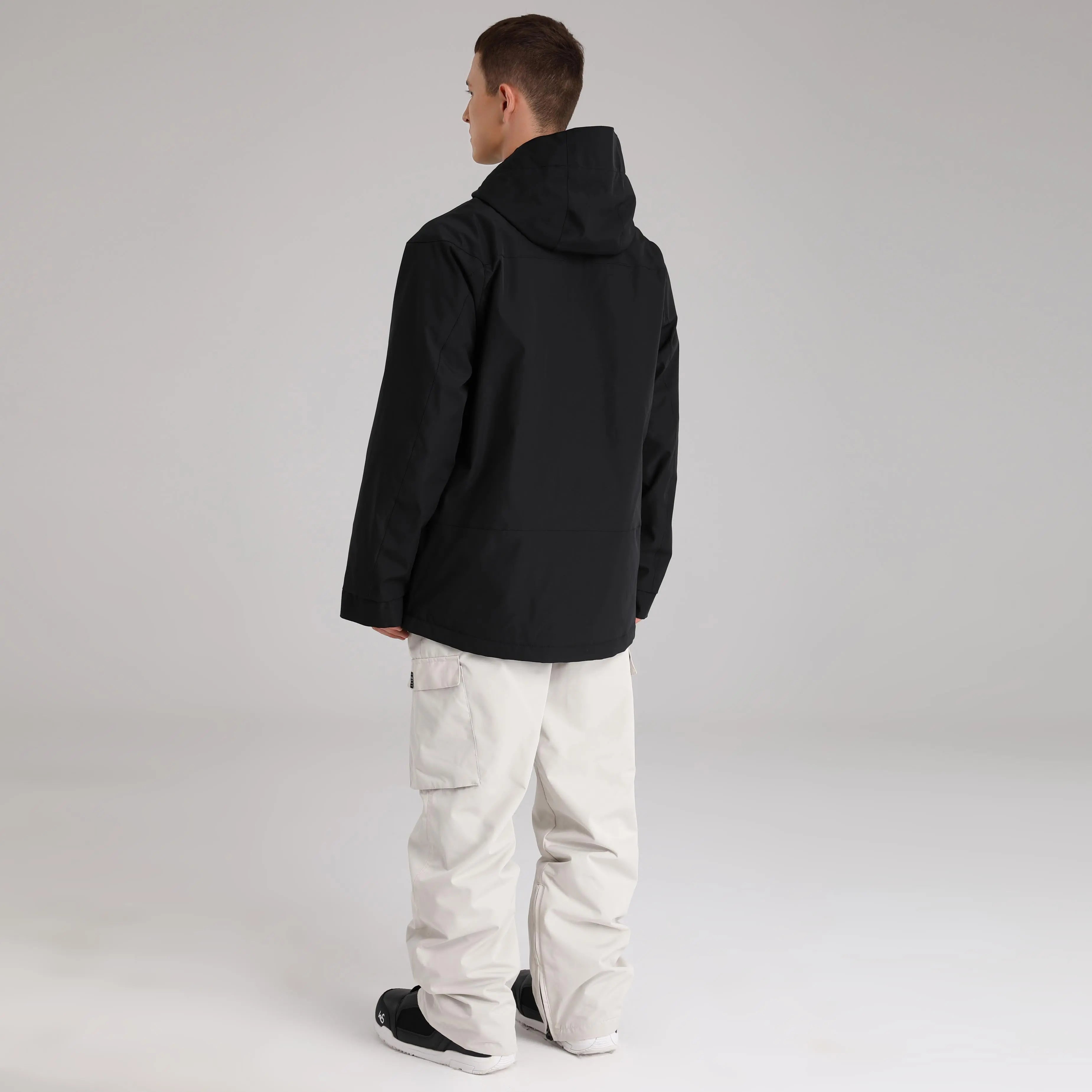 Men Zip Windbreaker Ski Shell Jacket&nbsp;Hooded Snow Coat