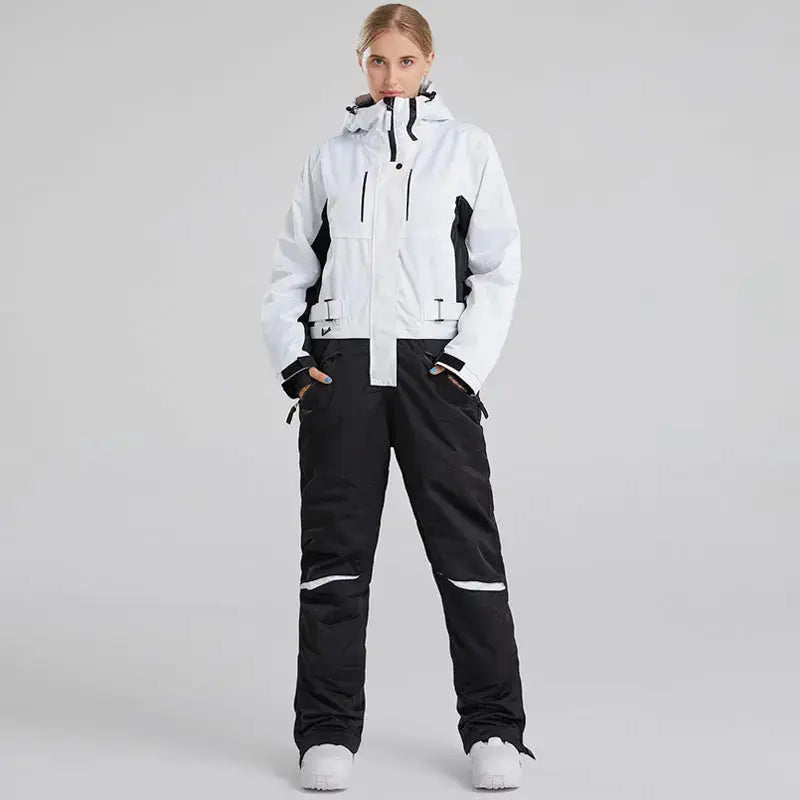 Women's White One Piece Snow Jumpsuits Ski Suits&nbsp;