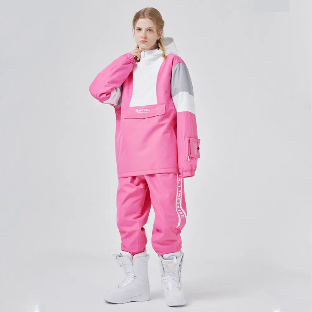 Unisex Ski Snowboard Insulated Anorak Hoodie Winter Ski Jacket