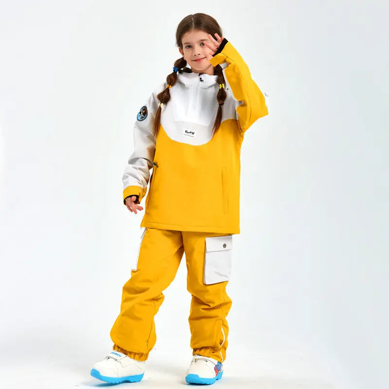 Children Anorak Snow Jacket & Pants Set Loose Fit Outwear