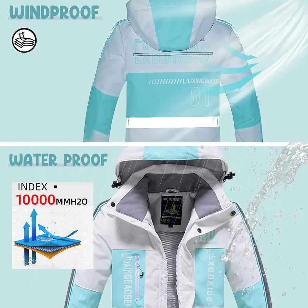 2024 Winter Kids Hooded Insulated Snow Jacket