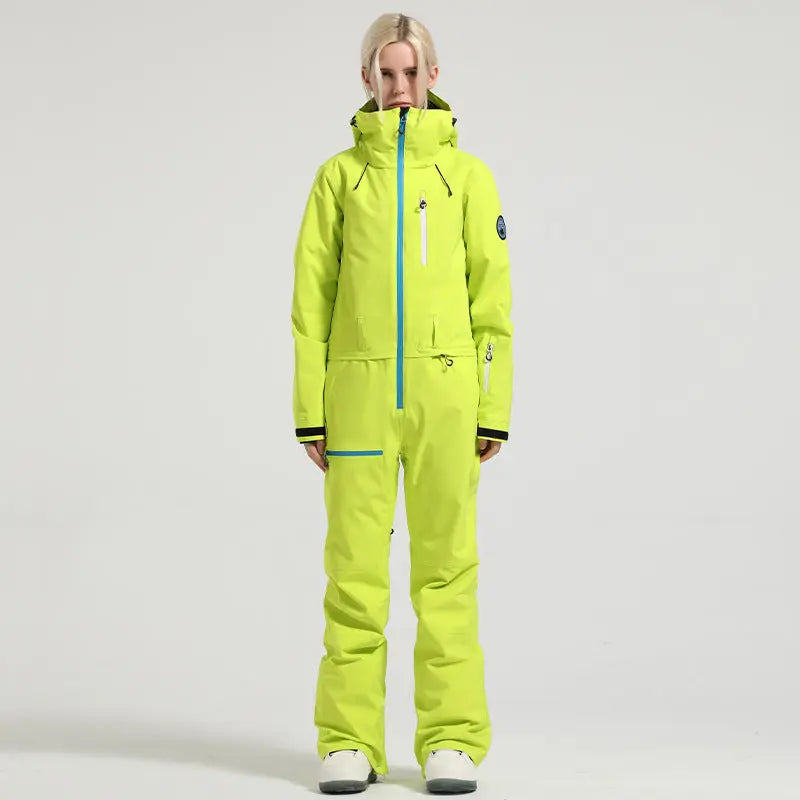 Stylish One-piece Ski Suits Slim Fit Zipper Closure Snowsuits