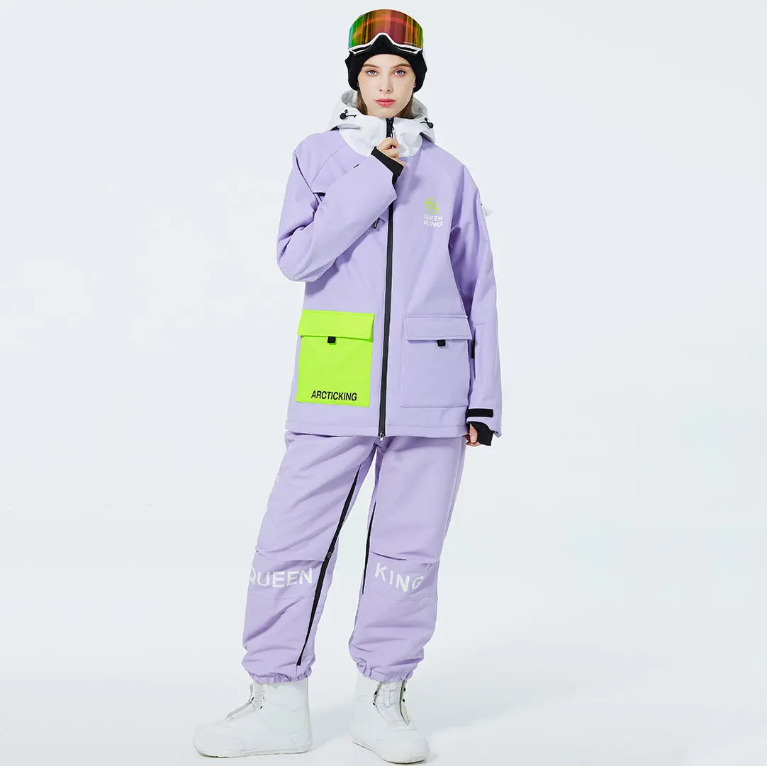 Matched Couple Ski Set Insulated Cargo Jacket & Jogger Pants