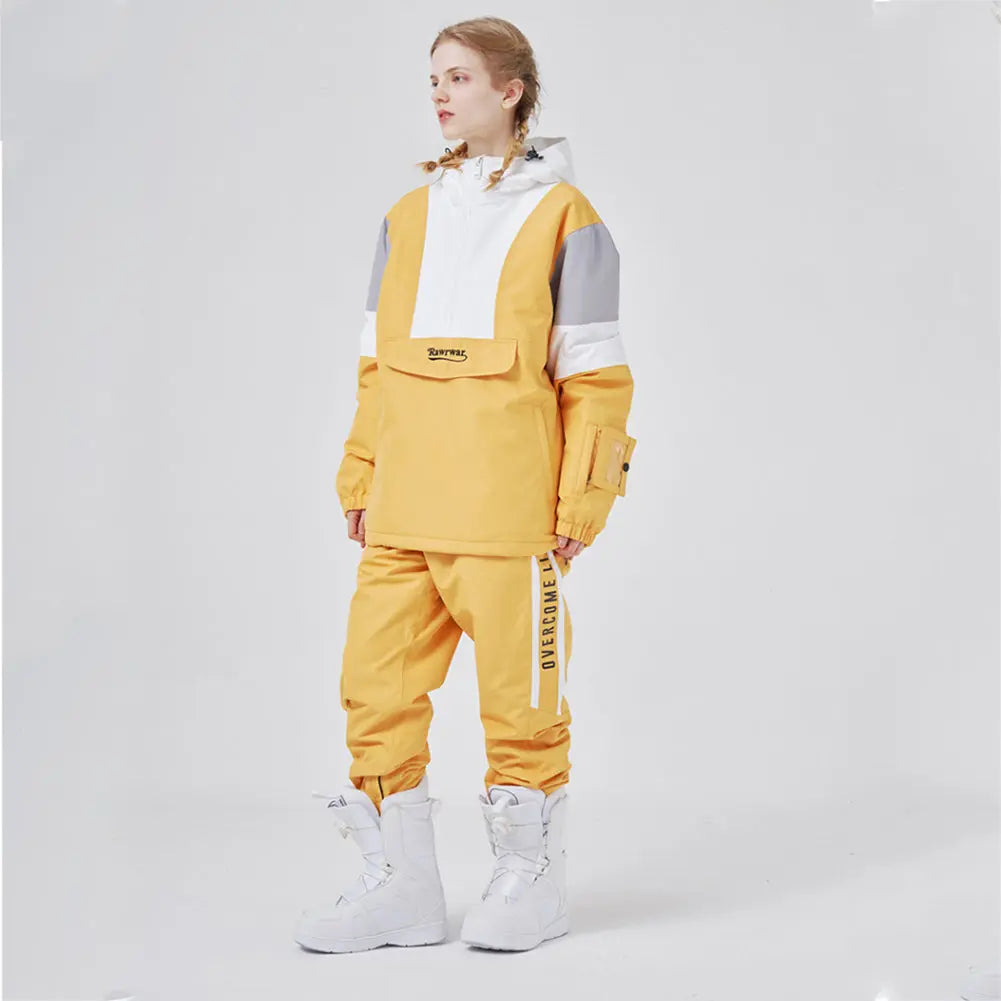 Unisex Ski Snowboard Insulated Anorak Hoodie Winter Ski Jacket