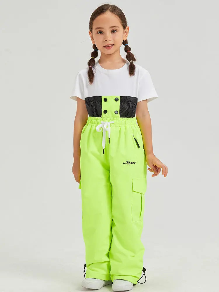 2024 Baggy Ski Snow Pants High Waist Thicken Pants for Kids