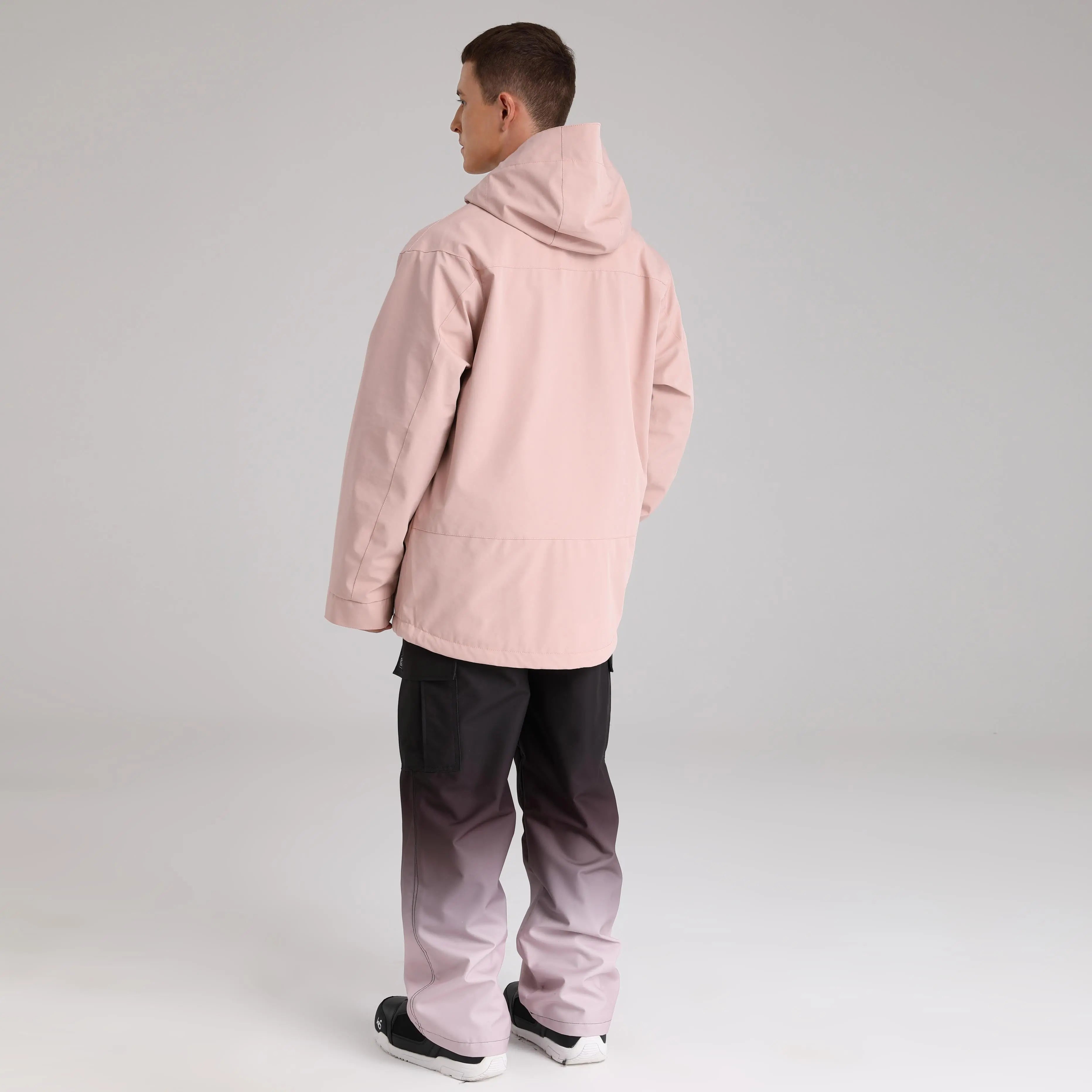 HOTIAN Men Zip Windbreaker Hooded Ski Shell Jacket