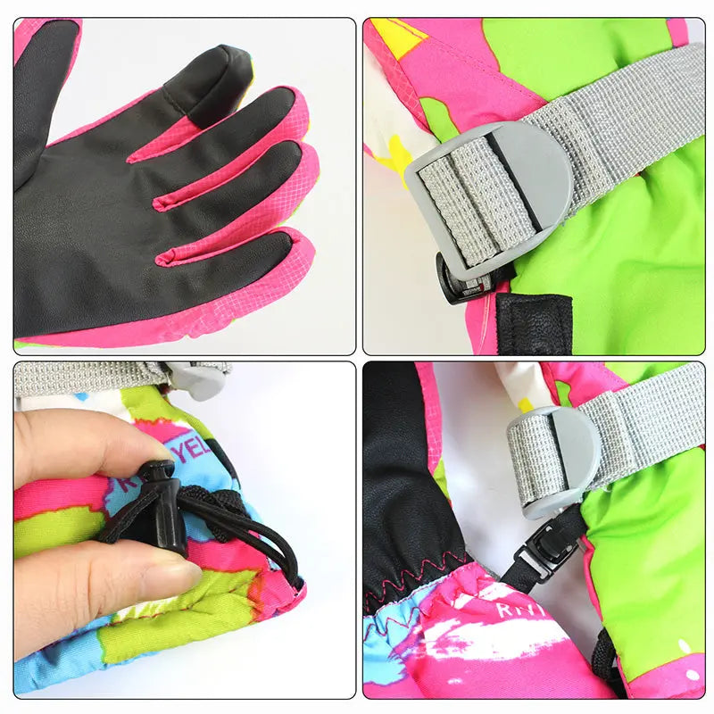 HOTIAN 1 pair Unisex Camo Print Insulated Snowboard Ski Gloves