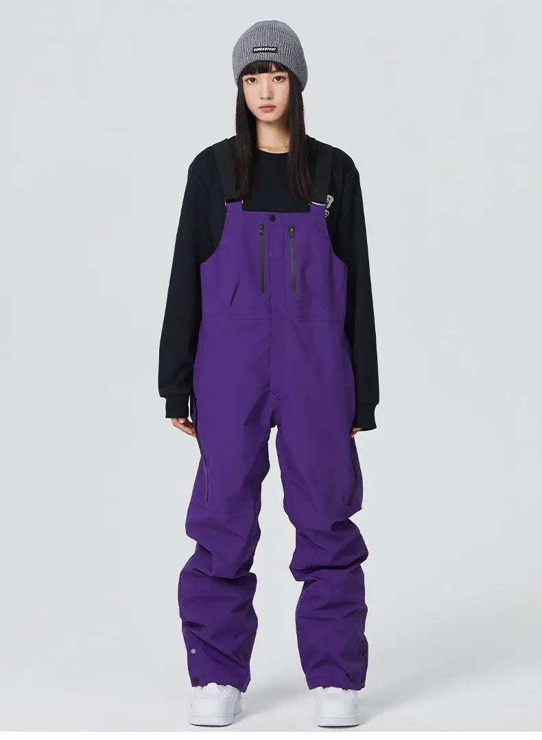 Adult Baggy Snow Pants Winter One-piece Ski Bibs for Sports