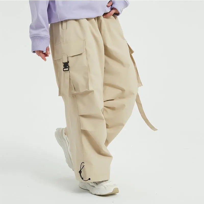 Winter Loose Fit Ski Pants Thicken Warm Outdoor Snow Pants