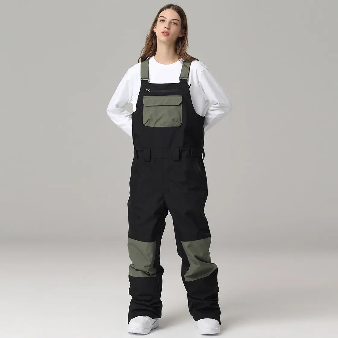 Women's Ski Bibs Pants High Waist Ski Overalls
