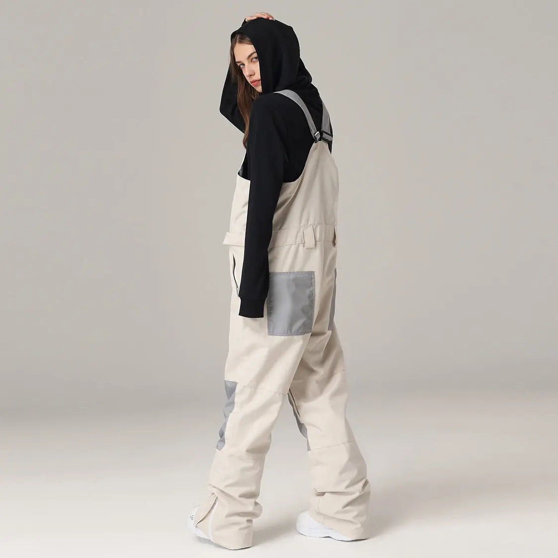 Women's Ski Bibs Pants High Waist Ski Overalls