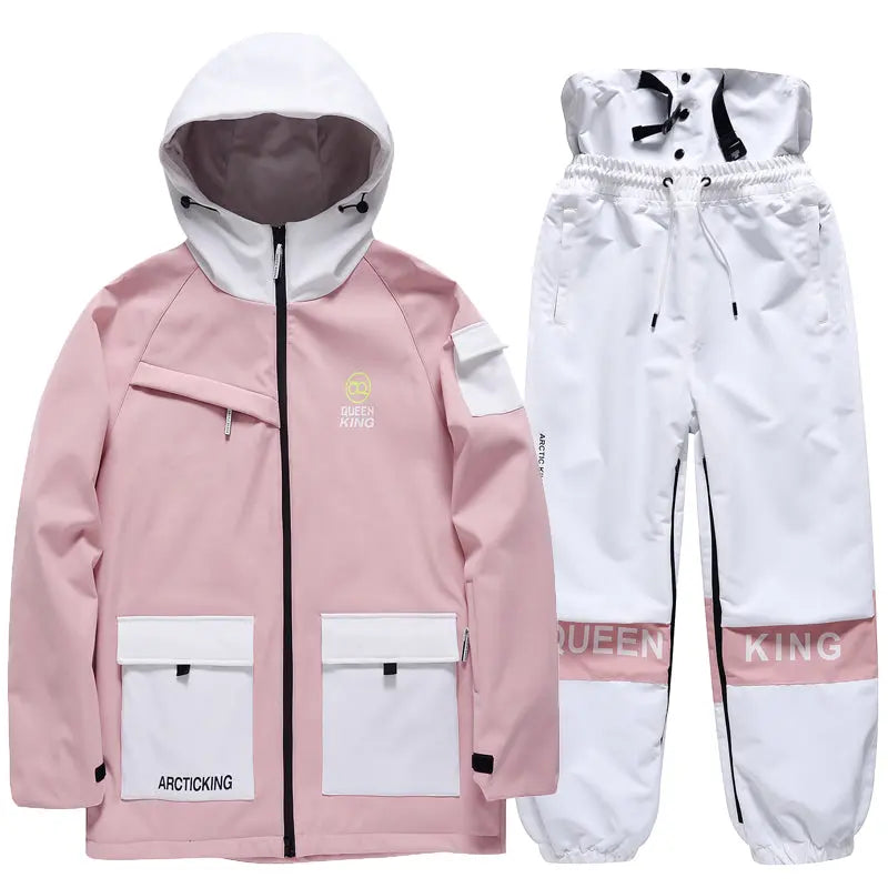 Winter Thick Ski Coat & Matched Pants Set Insulated Snowwear
