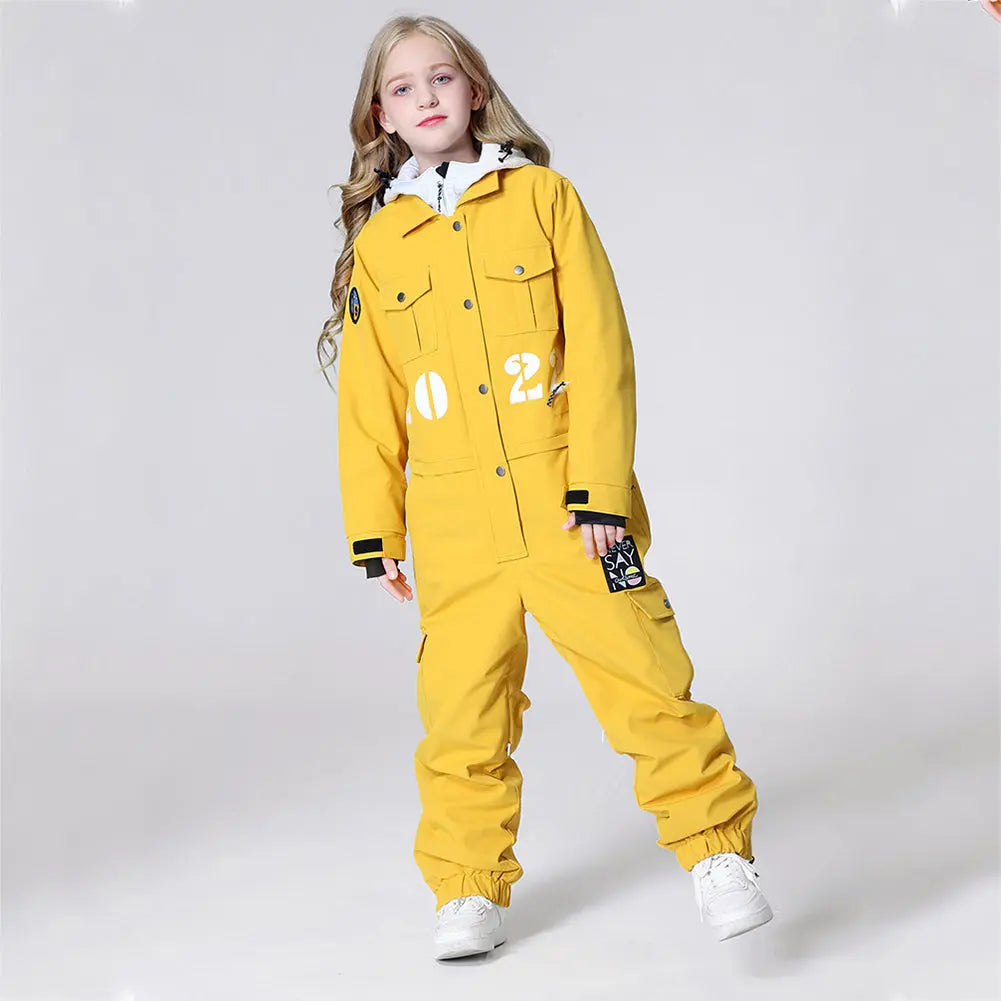 Hotian Boys & Girls One Piece Snowsuits Breathable Contrast Hooded