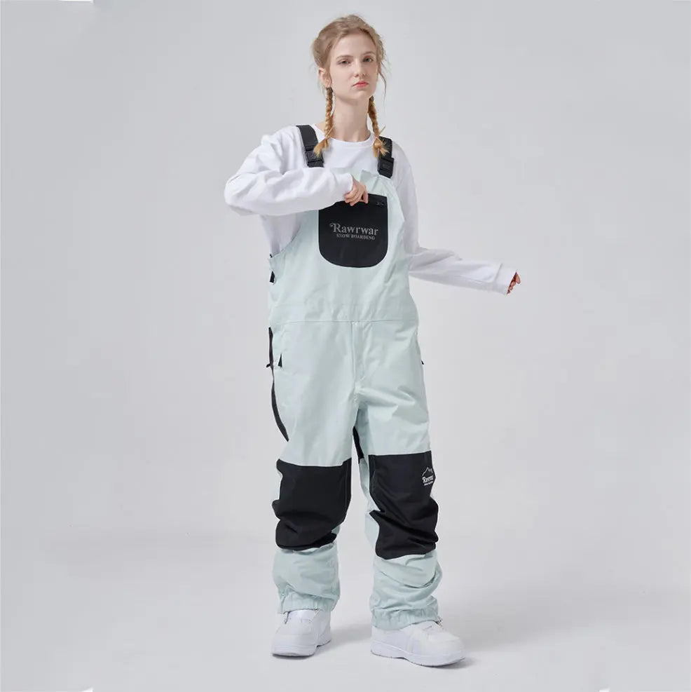 Hotian Colorblock Women Insulated Snow Snowboard Bibs